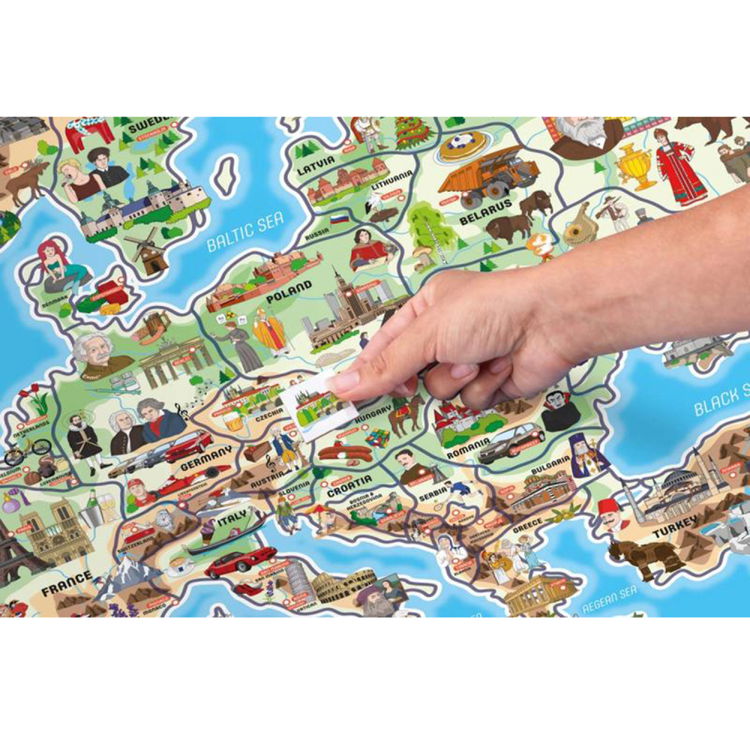 Дървен магнитен пъзел Карта на света