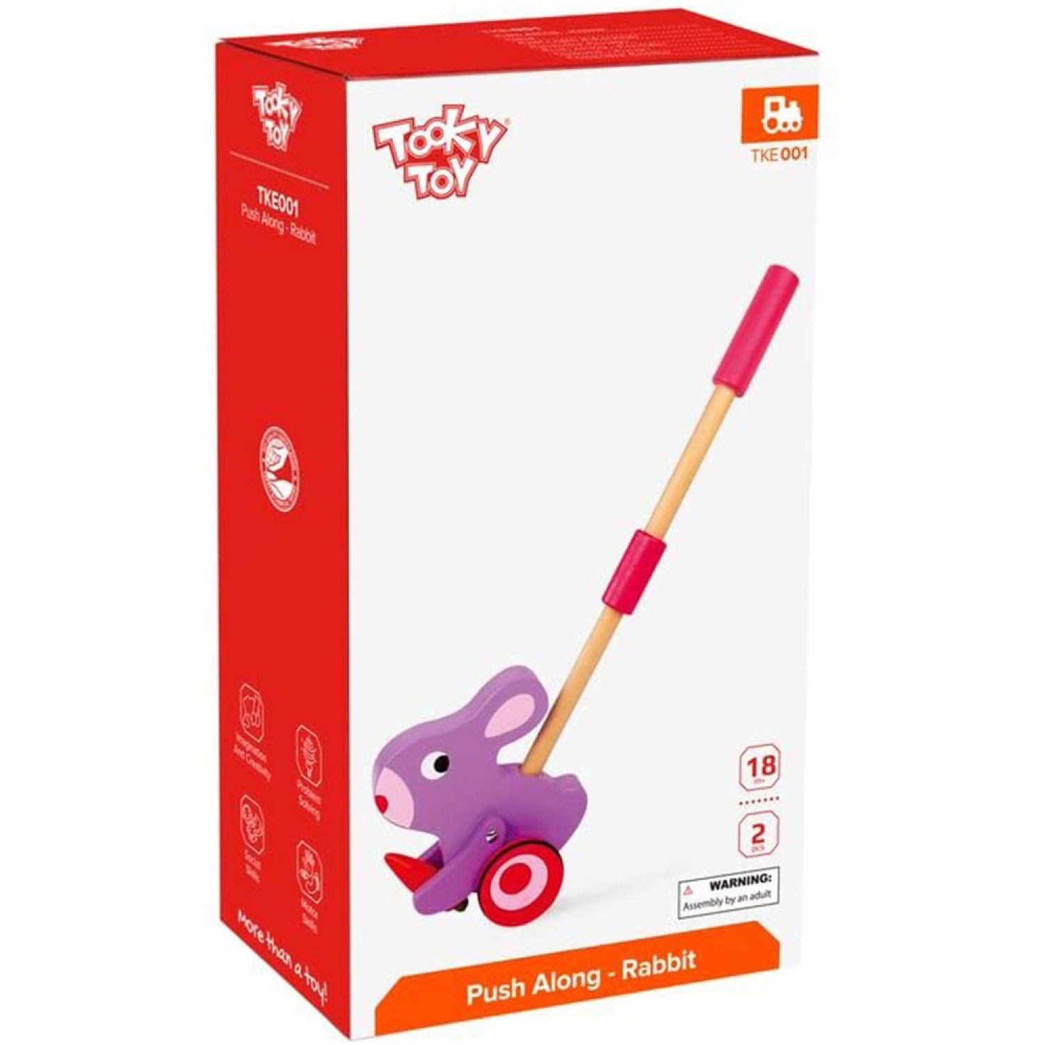 Дървена играчка за бутане, Зайче