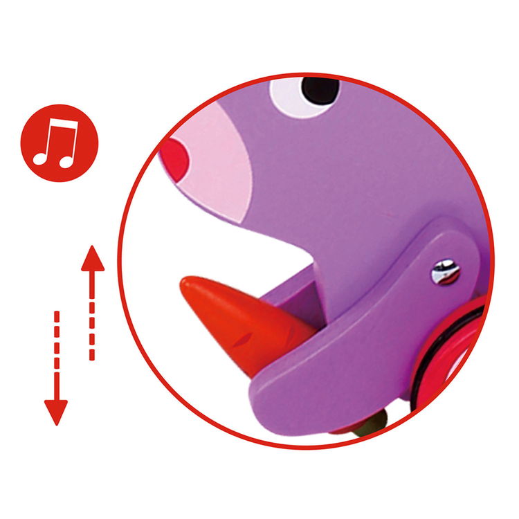 Дървена играчка за бутане, Зайче