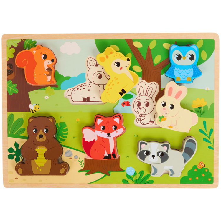 Дървен пъзел Горски животни