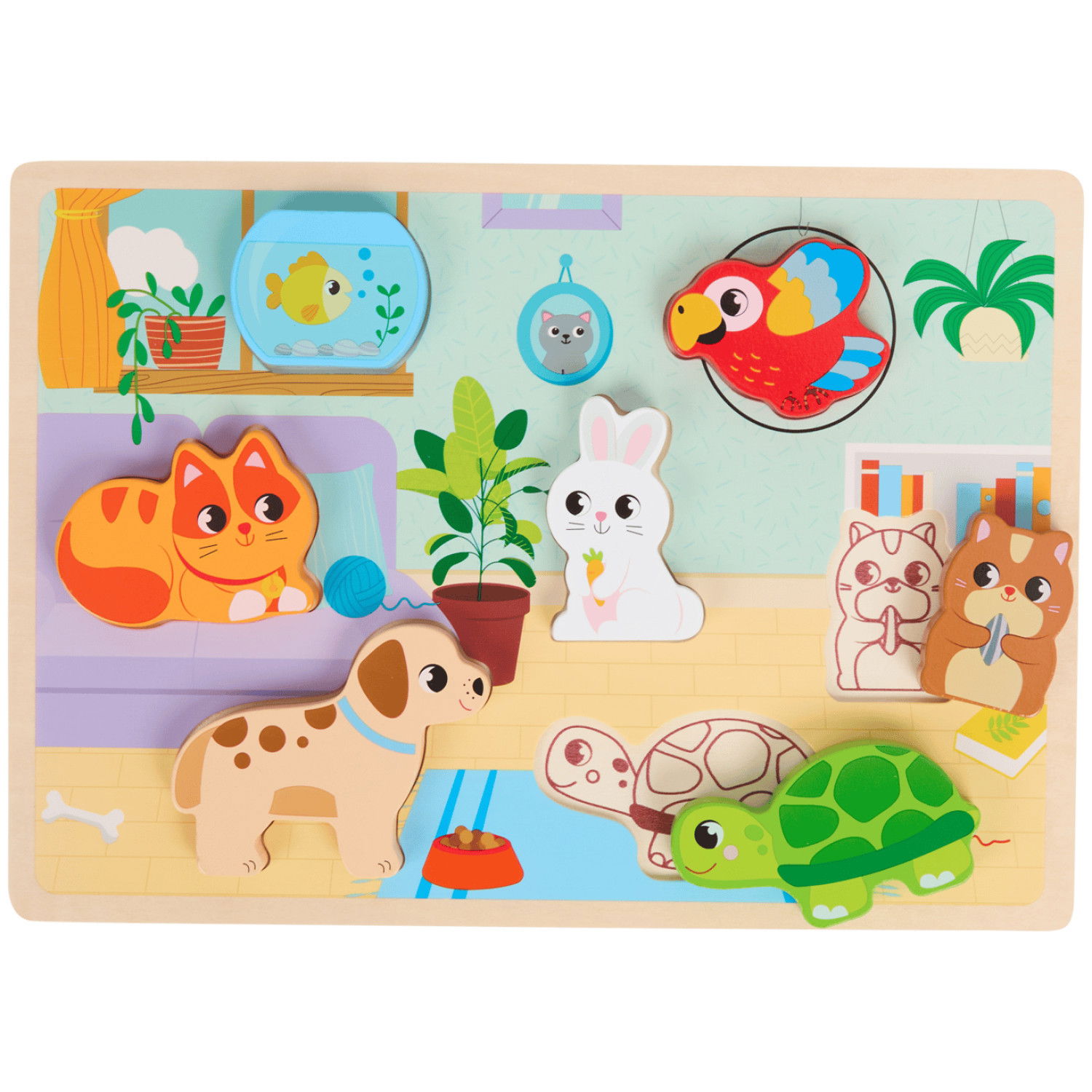 Дървен пъзел Домашни любимци