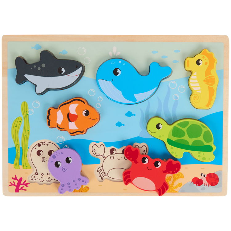 Дървен пъзел Морски животни