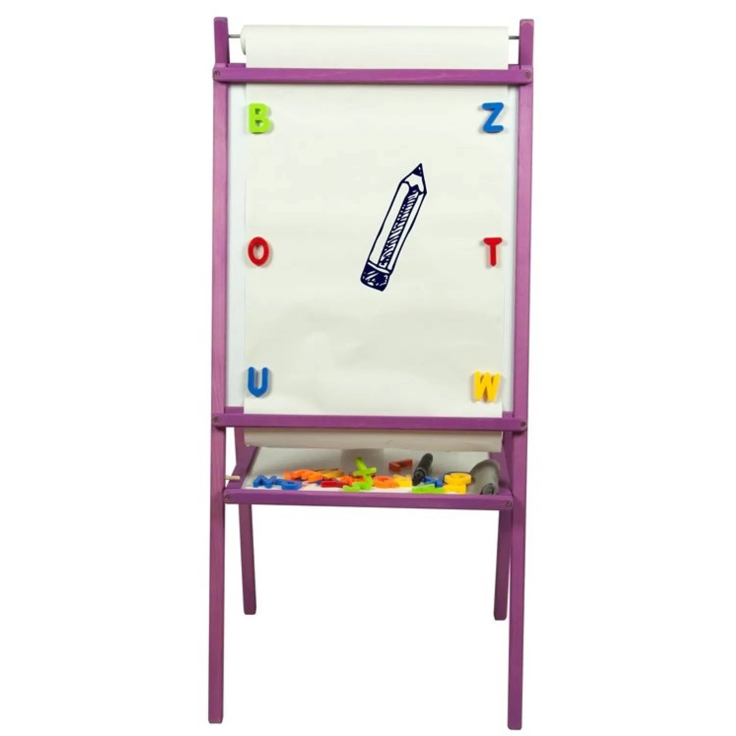 Детска магнитна дъска, виолетова, двустранна