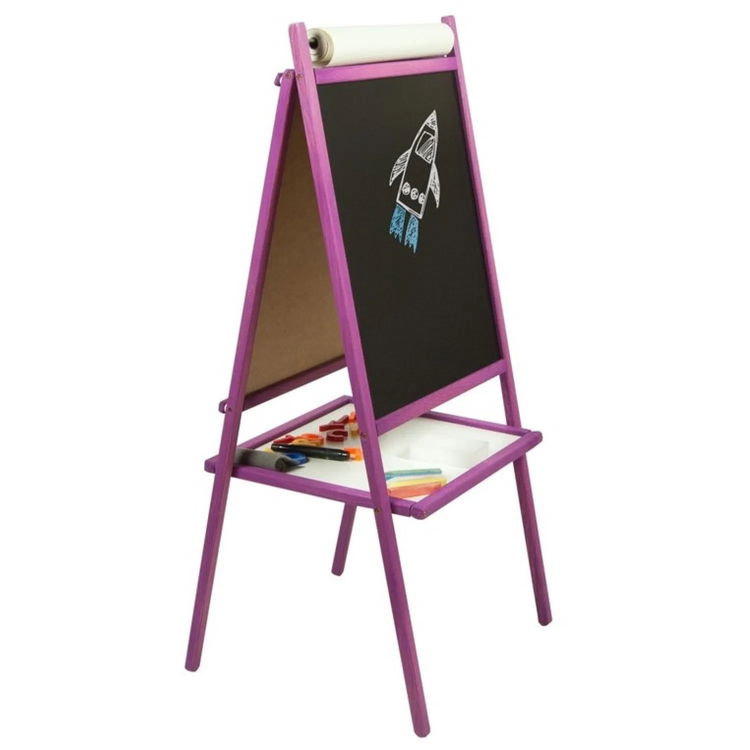 Детска магнитна дъска, виолетова, двустранна