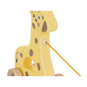 Дървена играчка за дърпане Жираф