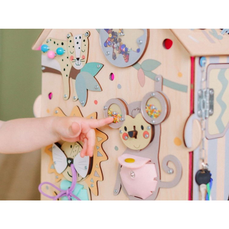 Образователна Къщичка с LED осветление ZOO пастел