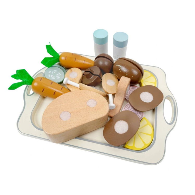 Дървено пиле със зеленчуци