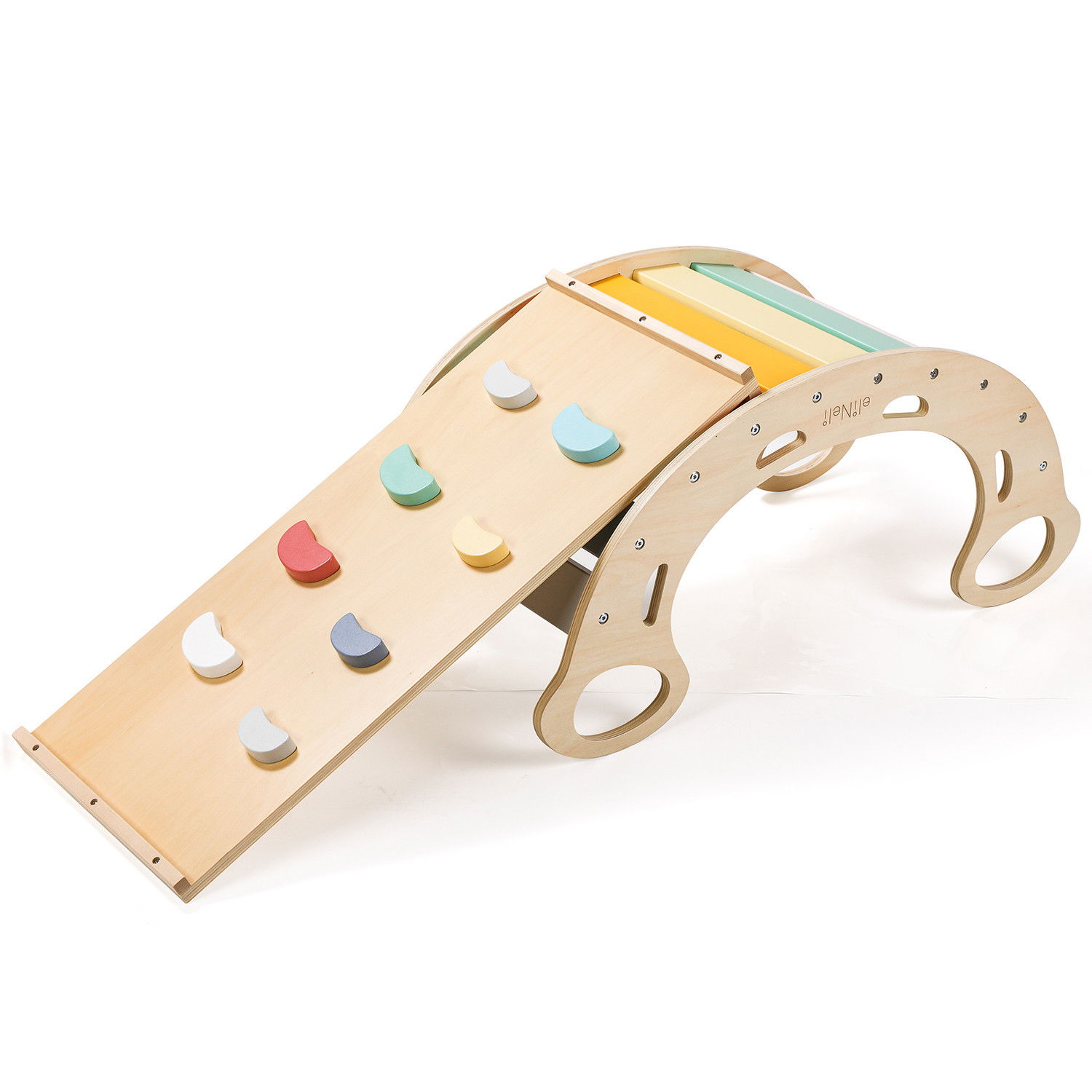 Дървена Монтесори люлка 5в1 с борд 2в1