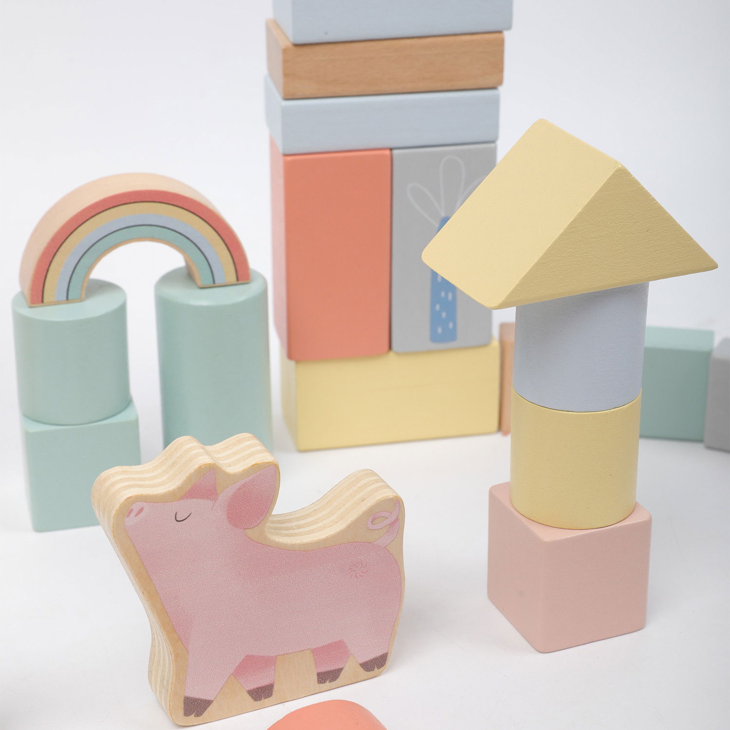 Дървен конструктор Ферма, 70 части