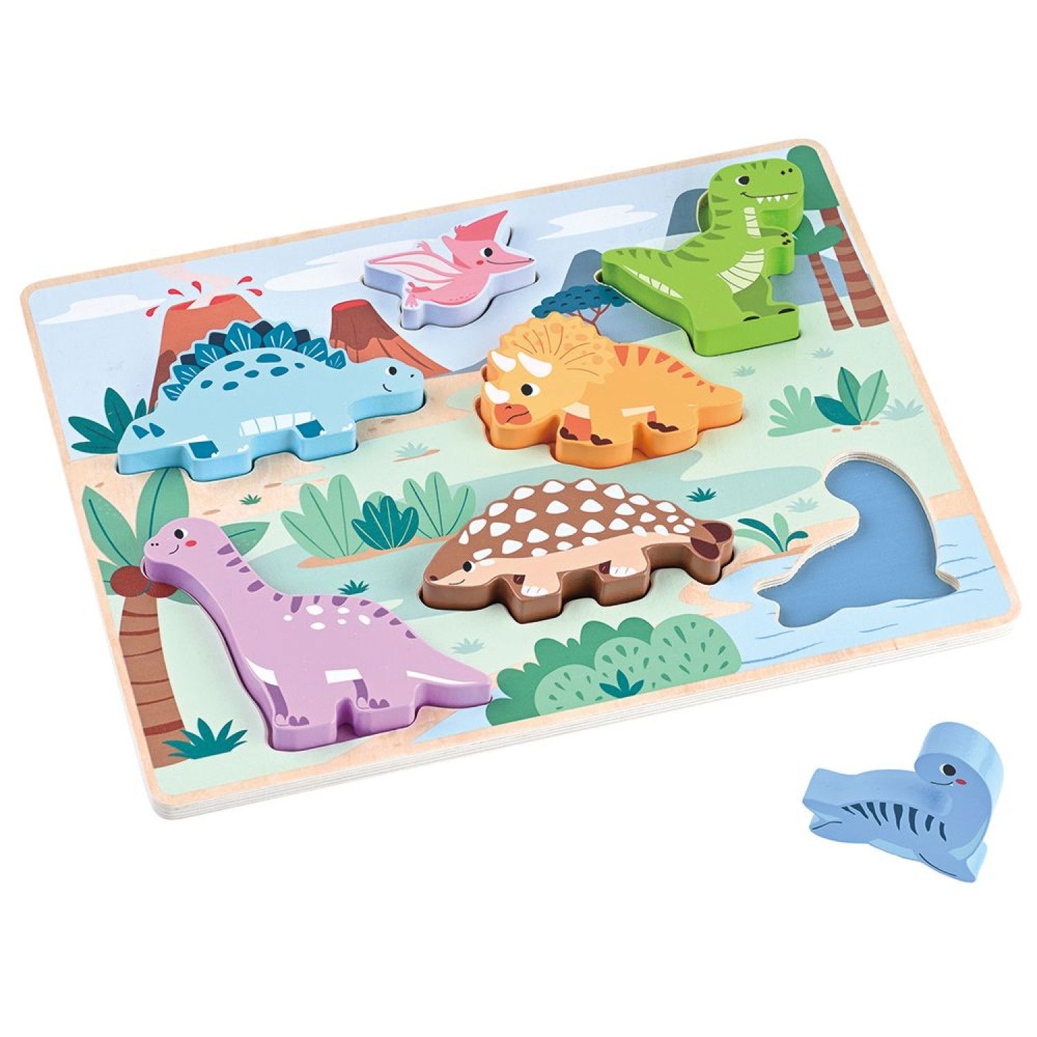 Дървен пъзел Динозаври